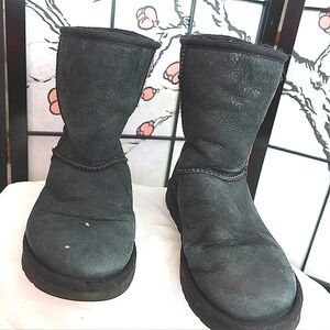 UGG Classic Black Short Boots Size 8